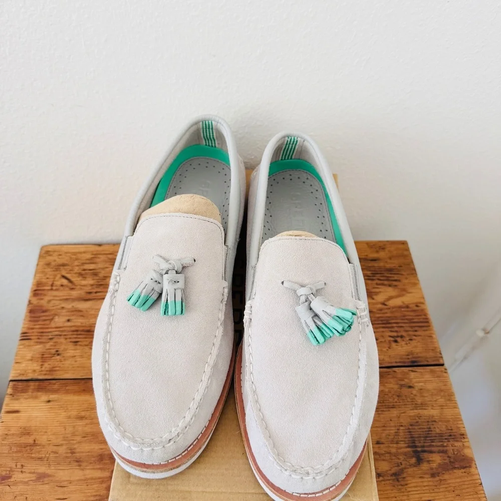 Sperry Gray Teal Blue Turquoise Tassel Loafer Boat Shoes